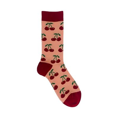 Gewirkte Regular Style Frauen Mädchen Mode Atmungssüchtig Süßes Druck Baumwolle Wintersocken