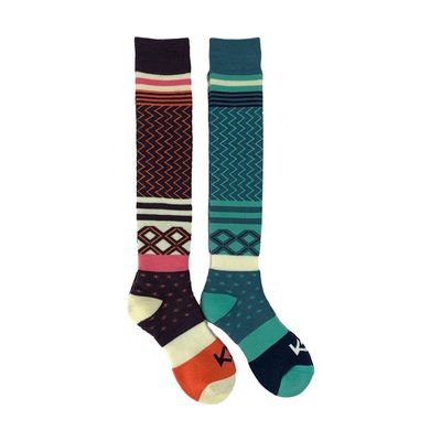 Druckmuster Frauen Wolle Skifahren Knie Warm lange Sportsocken Stricksocken Dicke Sportsocken