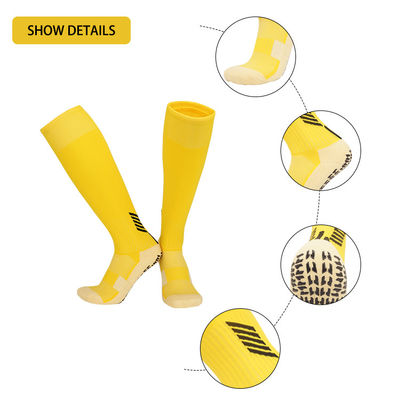 Kinder-Knie-Hoch-Polyamid-Fußballsocken mit gekissenem Design und rutschfreiem Boden