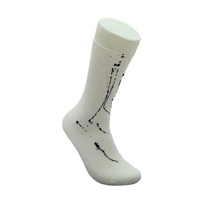 Regular Style Weiße Baumwollsocken für Männer mit individuellem Rutschfeder und Tinte-Kunstdruck