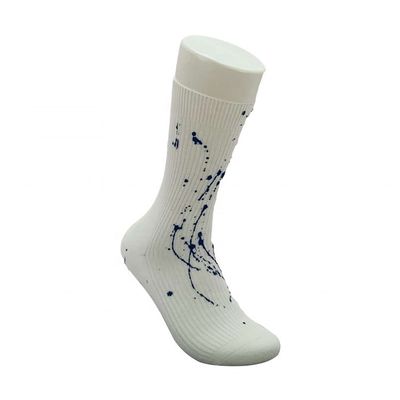 Regular Style Weiße Baumwollsocken für Männer mit individuellem Rutschfeder und Tinte-Kunstdruck