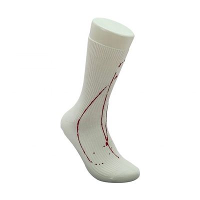 Regular Style Weiße Baumwollsocken für Männer mit individuellem Rutschfeder und Tinte-Kunstdruck