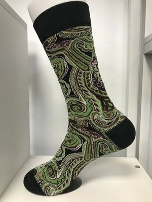 Frühlingszeit Rot lila Druck Kämmte Baumwolle Polyester Spandex Faser Socken für Männer