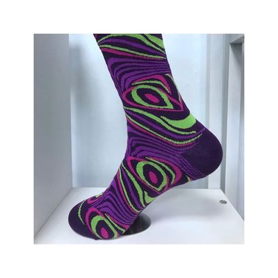 Winterkämmte Baumwollsocken Farbenreiche Feste Verrücktes Lustiges 360-Druck Männer Frauen 5% Spandex