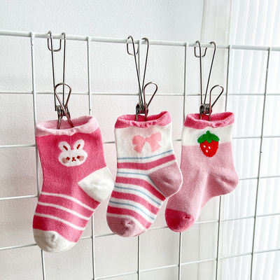 Kindersocken atmungsaktive und rutschfeste mit schönen Druck Custom Logo rosa Baby Socken