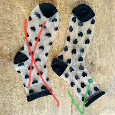 Sommer-Must-Have Handgebundene Transparente Seidensocken mit süßen Herz Spitze Knöchellänge