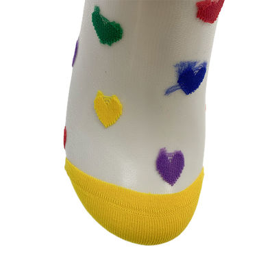 Sexy Herzensform Jacquard Scheuer Socken Kristallseide Frauen Durchsichtige Socken für den Sommer