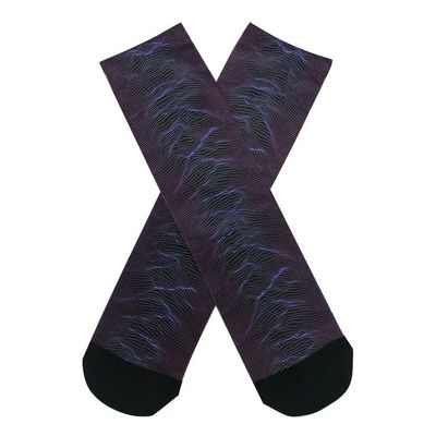 Geflechtete Farbmarken Logo Crew Socken Bambus Baumwolle Schwarz Sport Sock Design