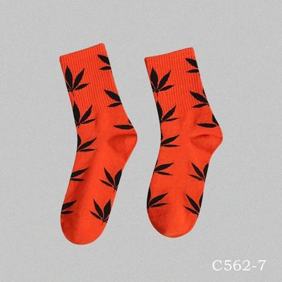 Socken mit Blattmuster Socken aus Baumwolle Spandex Socken für Frauen und Männer 36-39 Damengröße