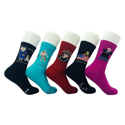 Modische Slouch-Socken für Damen mit bunten Hündchen-Drucken in gekämmter Baumwolle