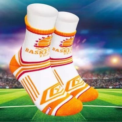 Normaler Stil Luxus Orange Sportsocken für Streckkomfort und Anti-Rutsch Fußball