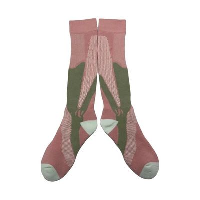 Rosa-blau gedruckte Muster Anti-Rutsch-Sportsocken LZ-20-SQ001-2