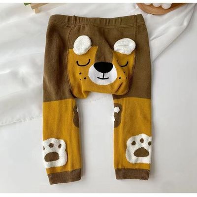 Bequeme, lässige Baby-Tights mit 3D-Ohren und süßen Tiermustern in dicker Baumwolle