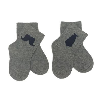 Socken für Kleinkinder Baumwolle aus Strickzeug, Atmung, schnell trockene Krawatte, großer Bart Muster, nicht rutschig