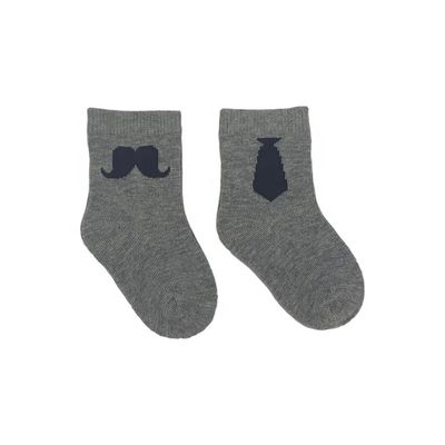 Socken für Kleinkinder Baumwolle aus Strickzeug, Atmung, schnell trockene Krawatte, großer Bart Muster, nicht rutschig