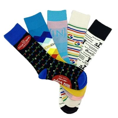 Farbenfrohe Herrensocken Logo Position Andere 80% gekämmte Baumwolle 17% Polyamid 3% Spandex