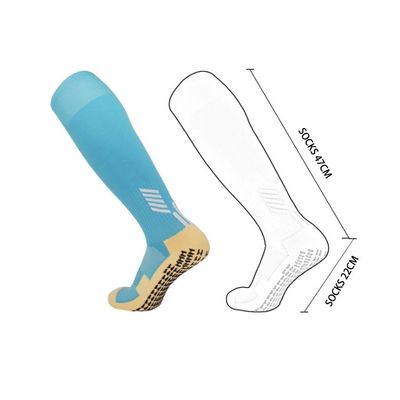 Massiv Polyamid Elastan Gewebe Weich Anti-Rutsch Fußball Sport Fußball Grip Long Socks