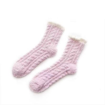 Warme, gemütliche Socken für Damen, rutschfeste Wintersocken im Innenbereich, mit dickem Korallenfleece