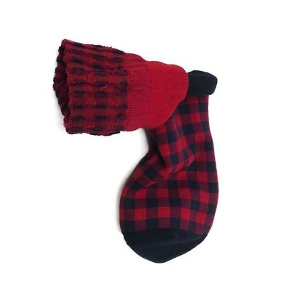Atemberaubende Slouch-Socken für Frauen Rot-Plaid-Baumwolle und Custom Casual Atemberaubend