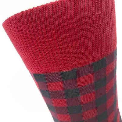 Atemberaubende Slouch-Socken für Frauen Rot-Plaid-Baumwolle und Custom Casual Atemberaubend