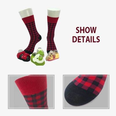 Atemberaubende Slouch-Socken für Frauen Rot-Plaid-Baumwolle und Custom Casual Atemberaubend
