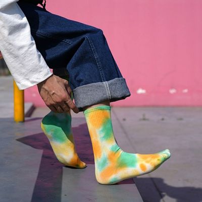 UNISEX 37-44 EU Größe Krawatte Farbstoff dünne Süßigkeiten Farbe Druck Custom Baumwollrohr Sportsocken