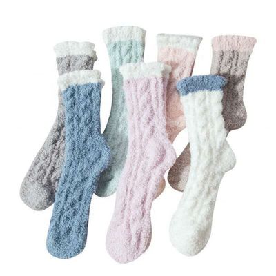Weich warme Wintersocken mit Druckmuster Flauschige dicke gemütliche Polyestersocken
