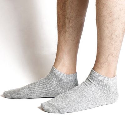 Herren-Custom-Logo Baumwolle Business Weiß Grau Niedriggeschnittener Kurzer Knöchel Casual Sportsocken