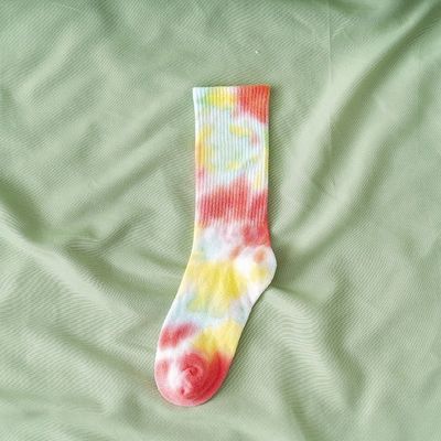 20 Farben Crew Oem Krawatte Farbstoff Unisex Socken Baumwolle Polyester Spandex Sportsocken Direktlieferung