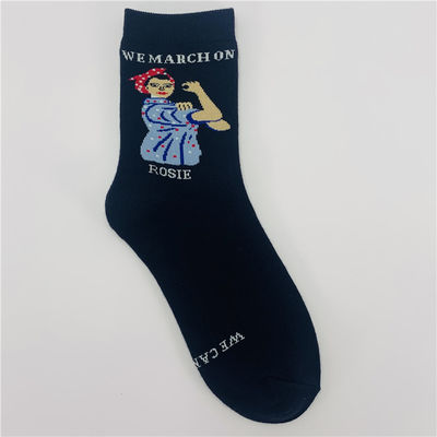39-42 Modische Baumwollsocken Designer Frau Lange Thermalsocken Damen Druckmuster