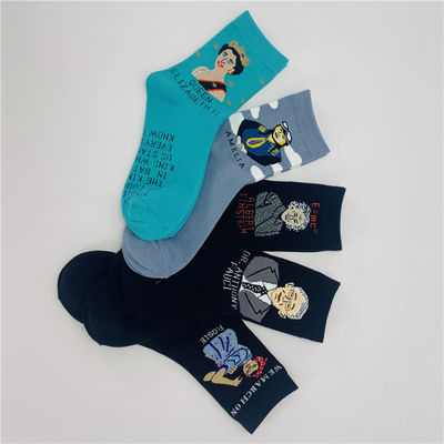 39-42 Modische Baumwollsocken Designer Frau Lange Thermalsocken Damen Druckmuster