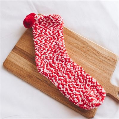 70%Polyester 30%Elastan Korallenfleece Fußbodensocken LZ-21-CL8011 für den Winter