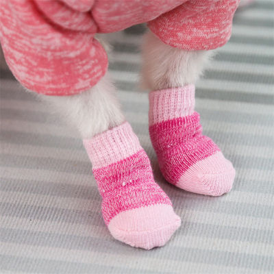Bleiben Sie modisch und gemütlich mit diesen rosa/blauen Hundesocken, die Sie in der Wintersaison unbedingt tragen müssen