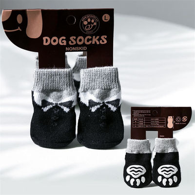 Liebenswerte Haustier-Hunde-Socken mit Zeichentrickmuster und atmungsaktivem schwarzen Terry-Brei-Design