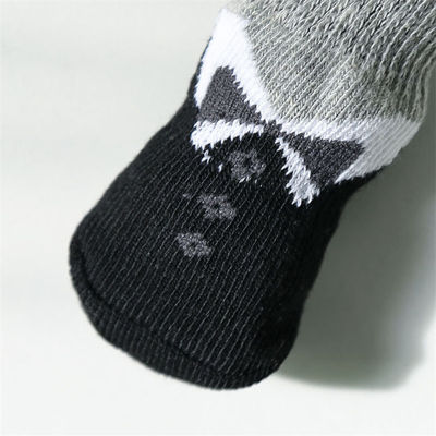 Liebenswerte Haustier-Hunde-Socken mit Zeichentrickmuster und atmungsaktivem schwarzen Terry-Brei-Design