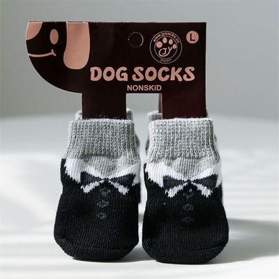 Liebenswerte Haustier-Hunde-Socken mit Zeichentrickmuster und atmungsaktivem schwarzen Terry-Brei-Design