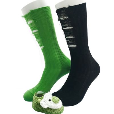 Druckmuster Baumwolle Bettler Schwarz Crew Freizeitsocken für Männer Alltagsbequem tragen