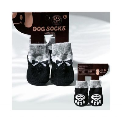 Schwarz gestrickte Haustier-Drucke niedliche Zeichentrickfilme Haustiersocken für Hunde 1000