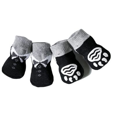 Schwarz gestrickte Haustier-Drucke niedliche Zeichentrickfilme Haustiersocken für Hunde 1000