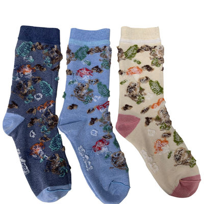 Gemachte Jacquard Design Crew Socken Süßes und lustiges Cartoon Muster für Erwachsene Unisex