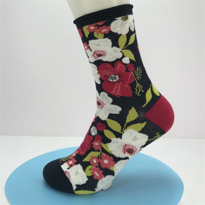 Blumendruck Bambus Kompressionssocken Unisex Sportsocken für atmungsaktive und glückliche Füße
