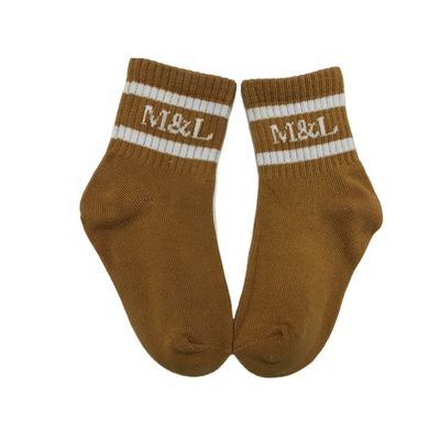 Gewirkte Kinder Anti-Rutschsocken mit süßen Streifen 80% gekämmte Baumwolle, 18% Polyamid