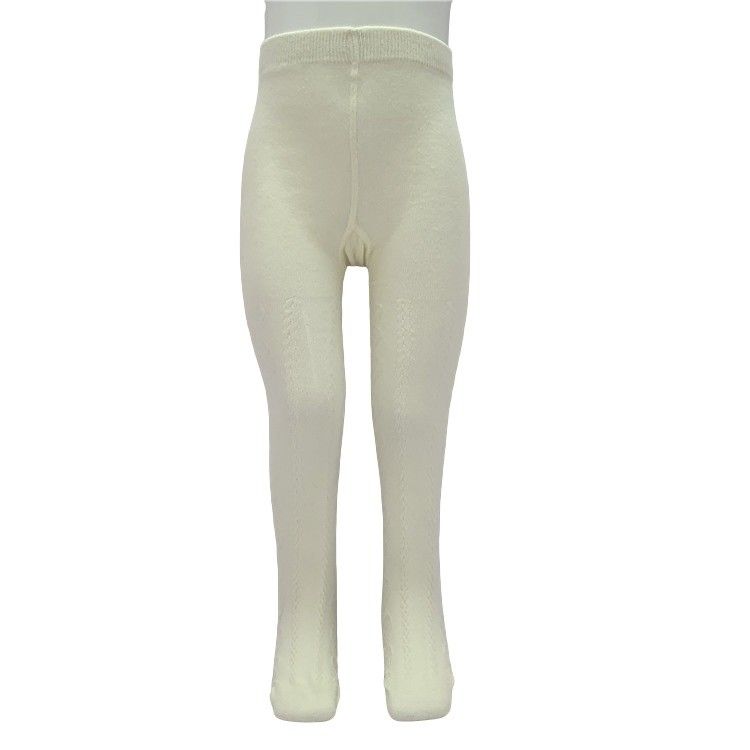 Kleine, weiße Hautstrumpfhosen für Kinder aus 70% gekämmter Baumwolle 28%Polyester 2%Spandex
