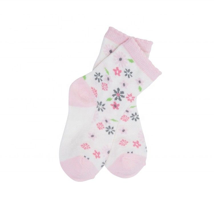 Anti-Slip Mädchen Blumensocken Gewirkte Baumwollsocken für Schule und Alltagsbekleidung