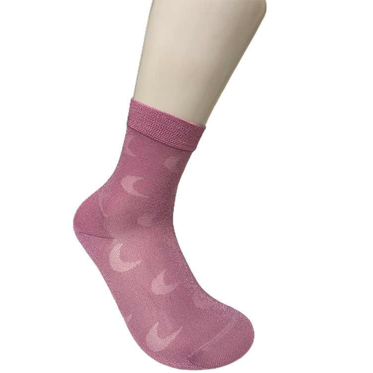 100% Mode Stilvolle minimalistische Frauen glänzende Seiden Nylon Socken mit rutschsicherer Funktion