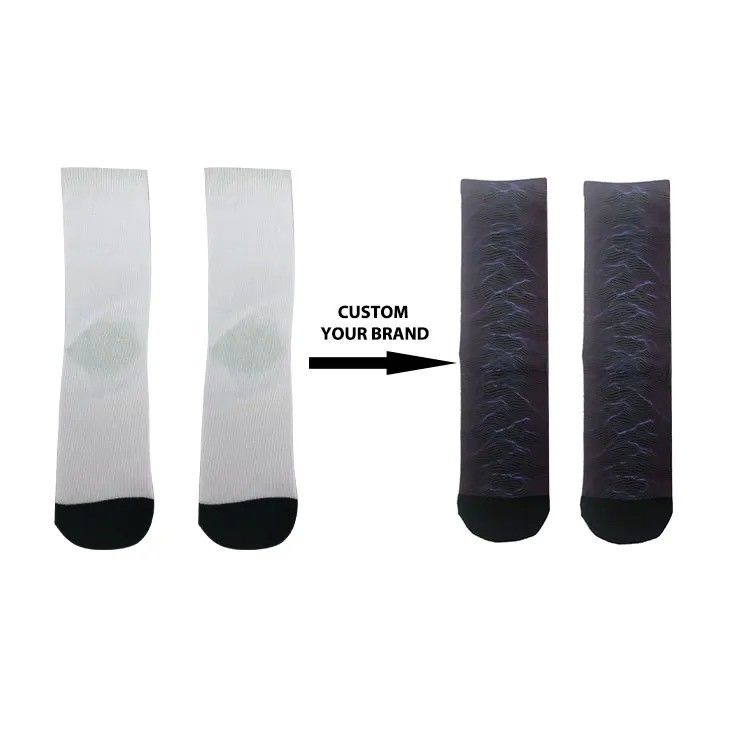 Geflechtete Farbmarken Logo Crew Socken Bambus Baumwolle Schwarz Sport Sock Design