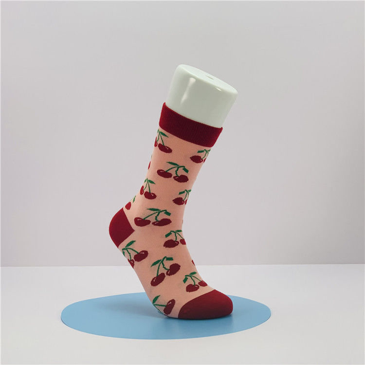 Kosten Komische Happy Fashion Socks mit Custom Cartoon Essen Obst Druck im normalen Stil