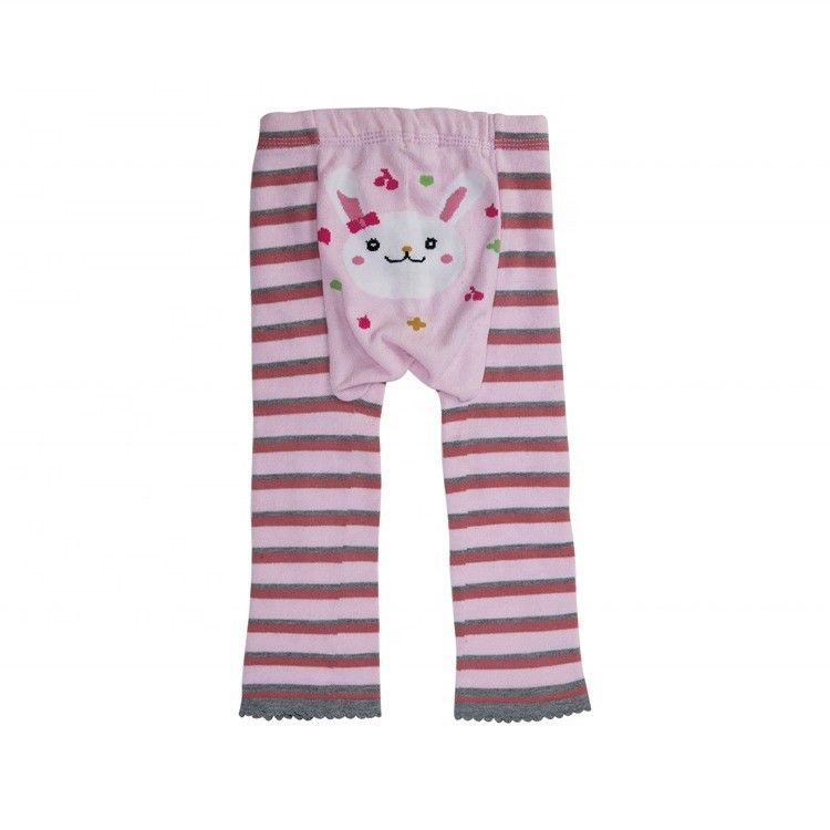 Gewirkte Babygirls Streifen gedruckte gekämmte Baumwolle Casual Tights für Kleinkinder Langhose