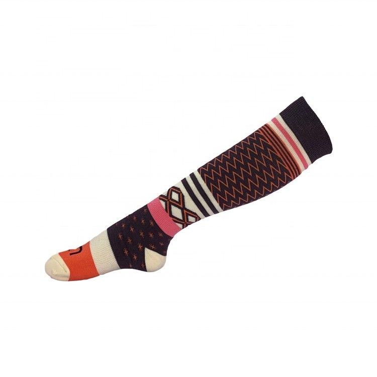 Druckmuster Wolle Langlauf Skifahren Kniehohe Sportsocken für Männer und Frauen