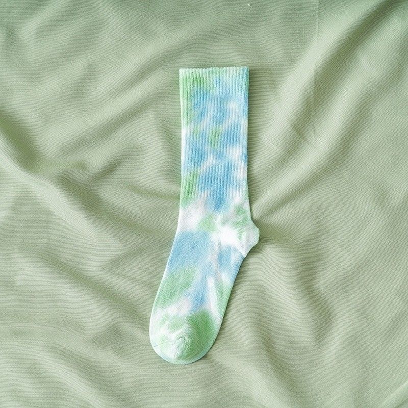 Neuheit Farbe Krawatte Farbstoff Unisex Socken Baumwolle Polyester Spandex Sportsocken Direktlieferung